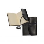 Branded Americana Leather Wrapped Journal Black