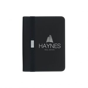 Branded Contemporary Zippered Portfolio BlackBlack