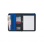 Custom Branded Contemporary Zippered Portfolio - BlackBlue