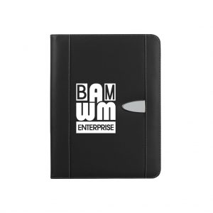 Branded Eclipse Bonded Leather Zippered Portfolio Black
