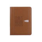 Custom Branded Eclipse Bonded Leather Zippered Portfolio - Brown