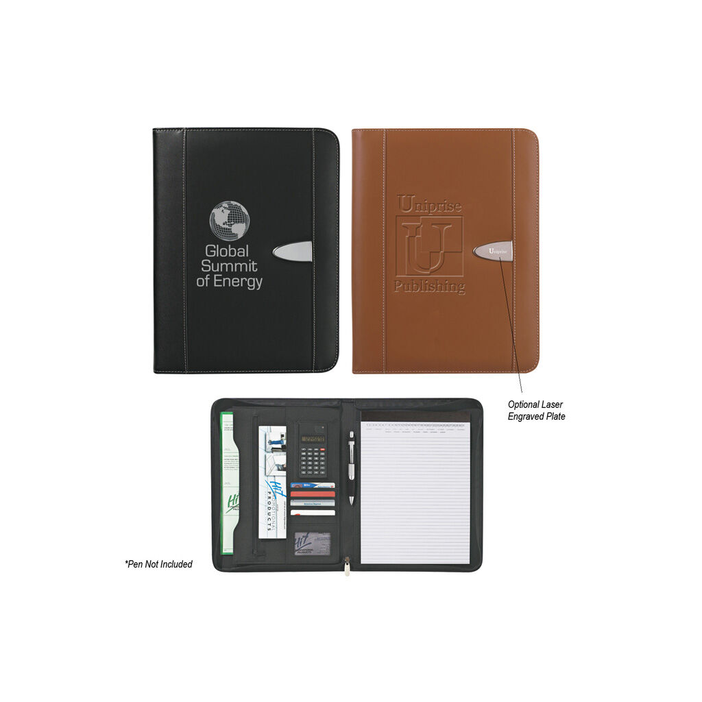 Custom Branded Eclipse Bonded Leather Zippered Portfolio