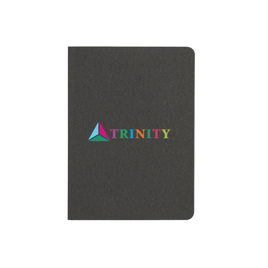 Custom Branded Heathered Padfolio - Charcoal