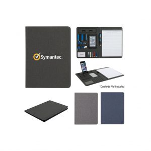 Branded Heathered Padfolio Light Grey