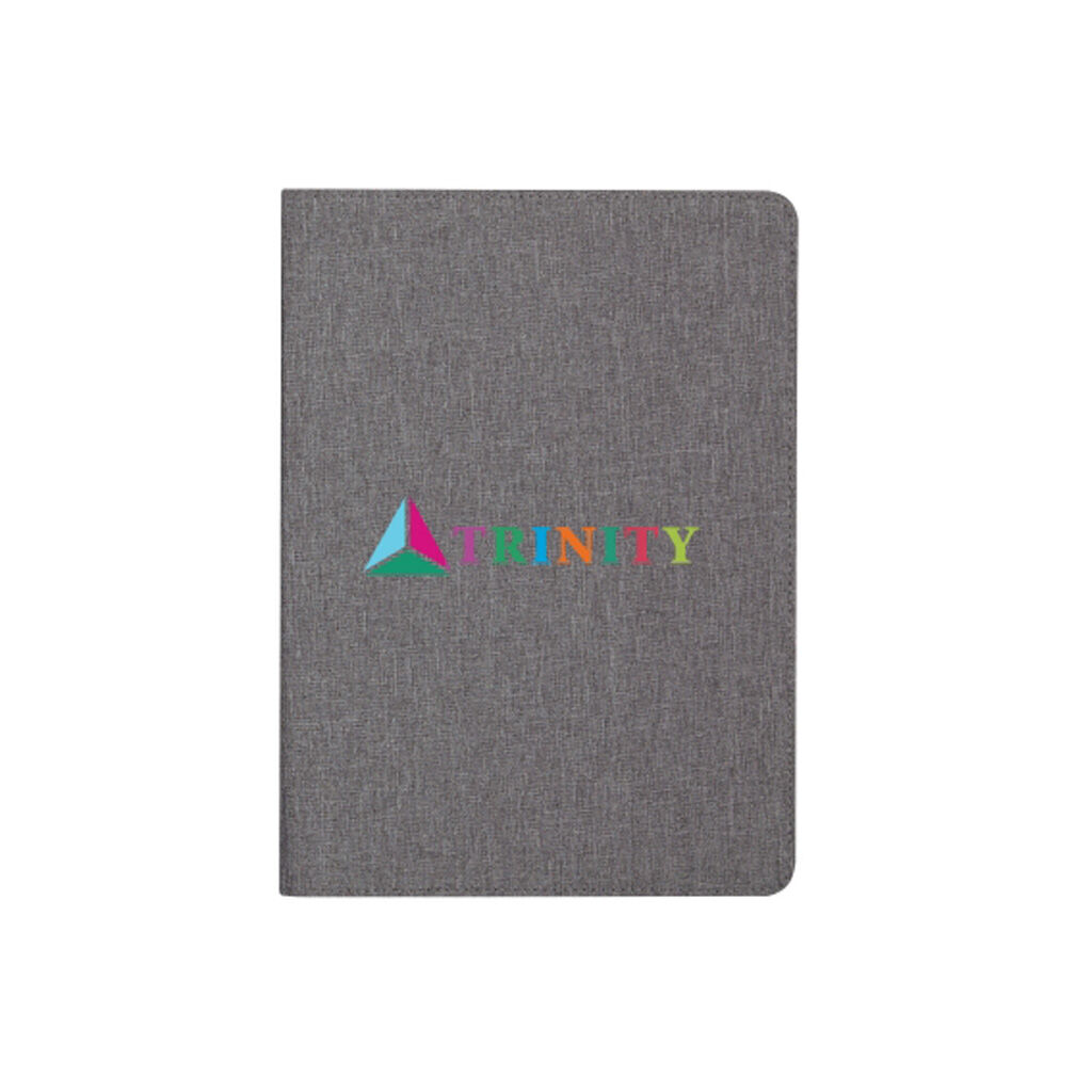 Custom Branded Heathered Padfolio - Navy Blue