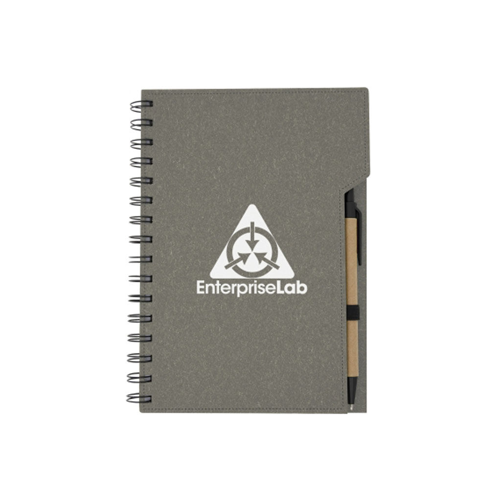 Custom Branded Inspire Spiral Notebook - Gray