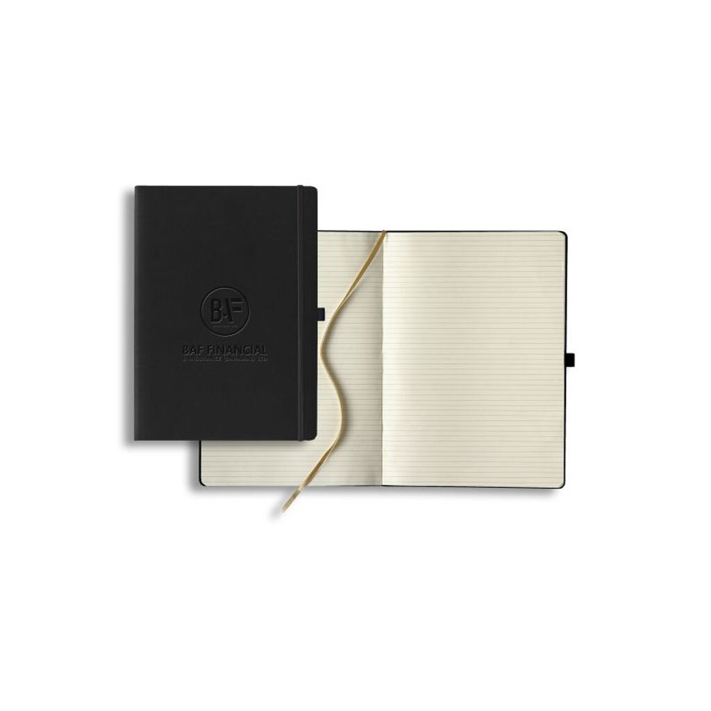 Branded Large Tuscon A4 Ivory Journal Black