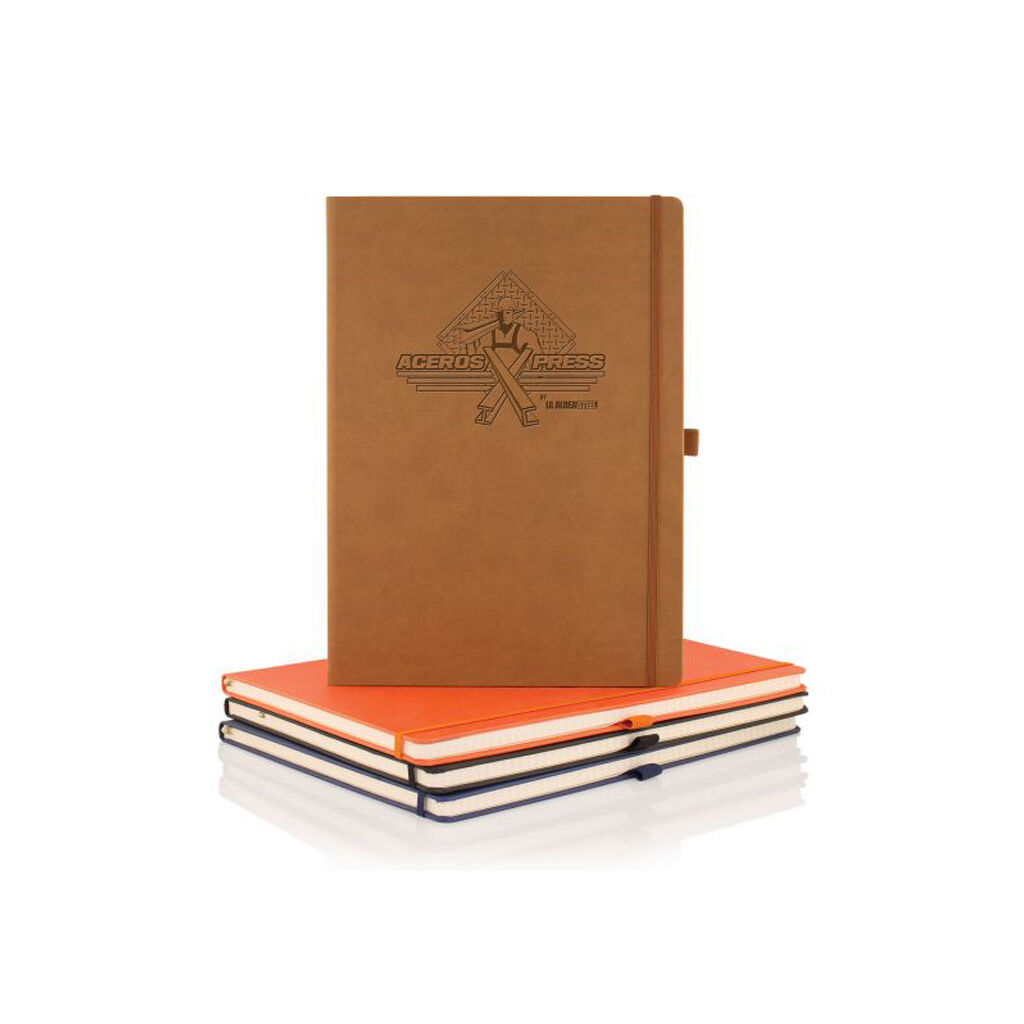 Branded Large Tuscon A4 Ivory Journal Orange