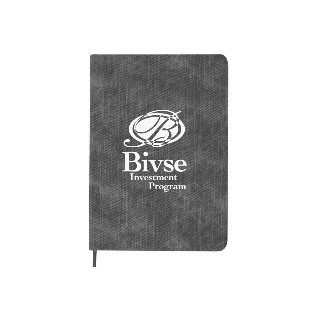 Custom Branded Marble Tie-Dye Notebook - Gray