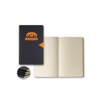 Branded Medium Ivory Notch Journal BlackOrange
