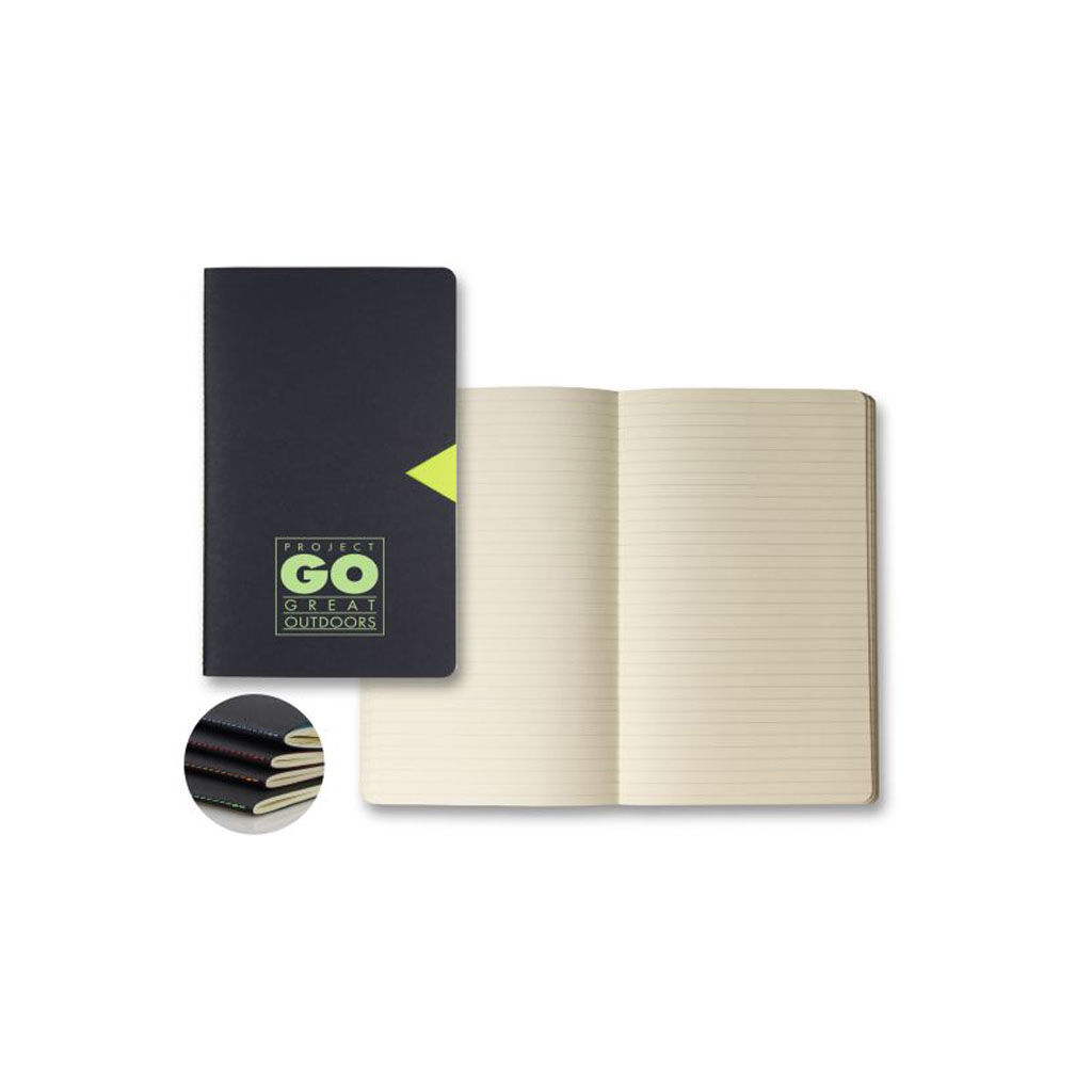 Branded Medium Ivory Notch Journal BlackYellow