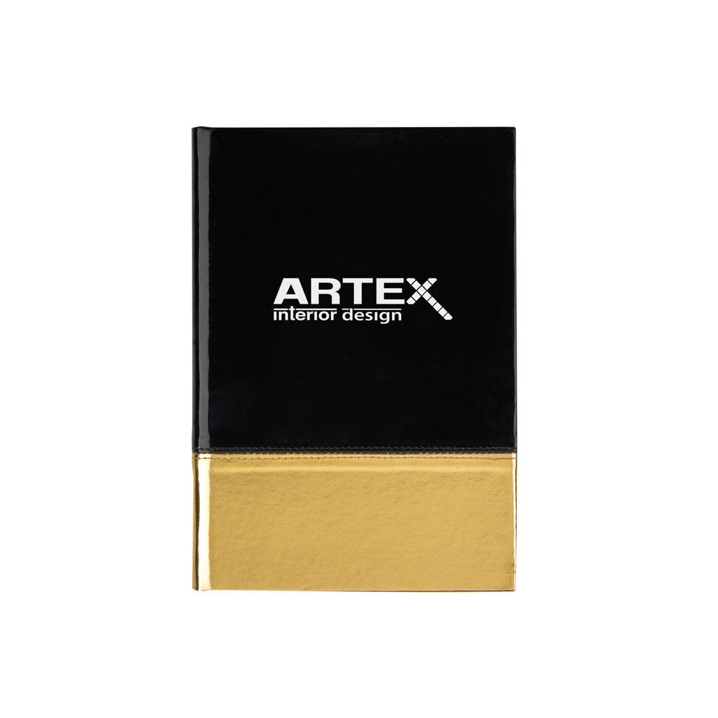 Branded Metallic Two-Tone Journal BlackGold