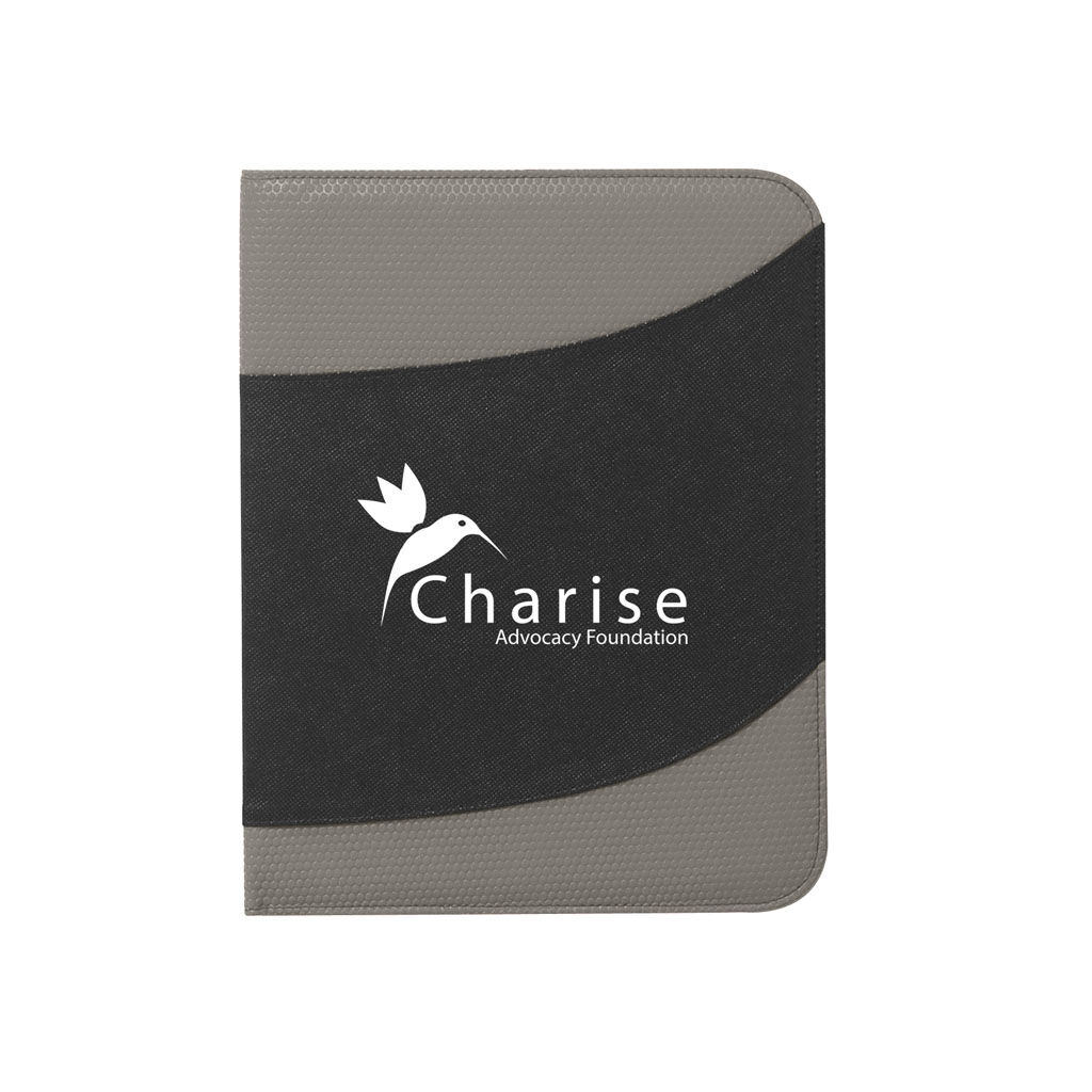Custom Branded Non-Woven Bubble Padfolio - Gray