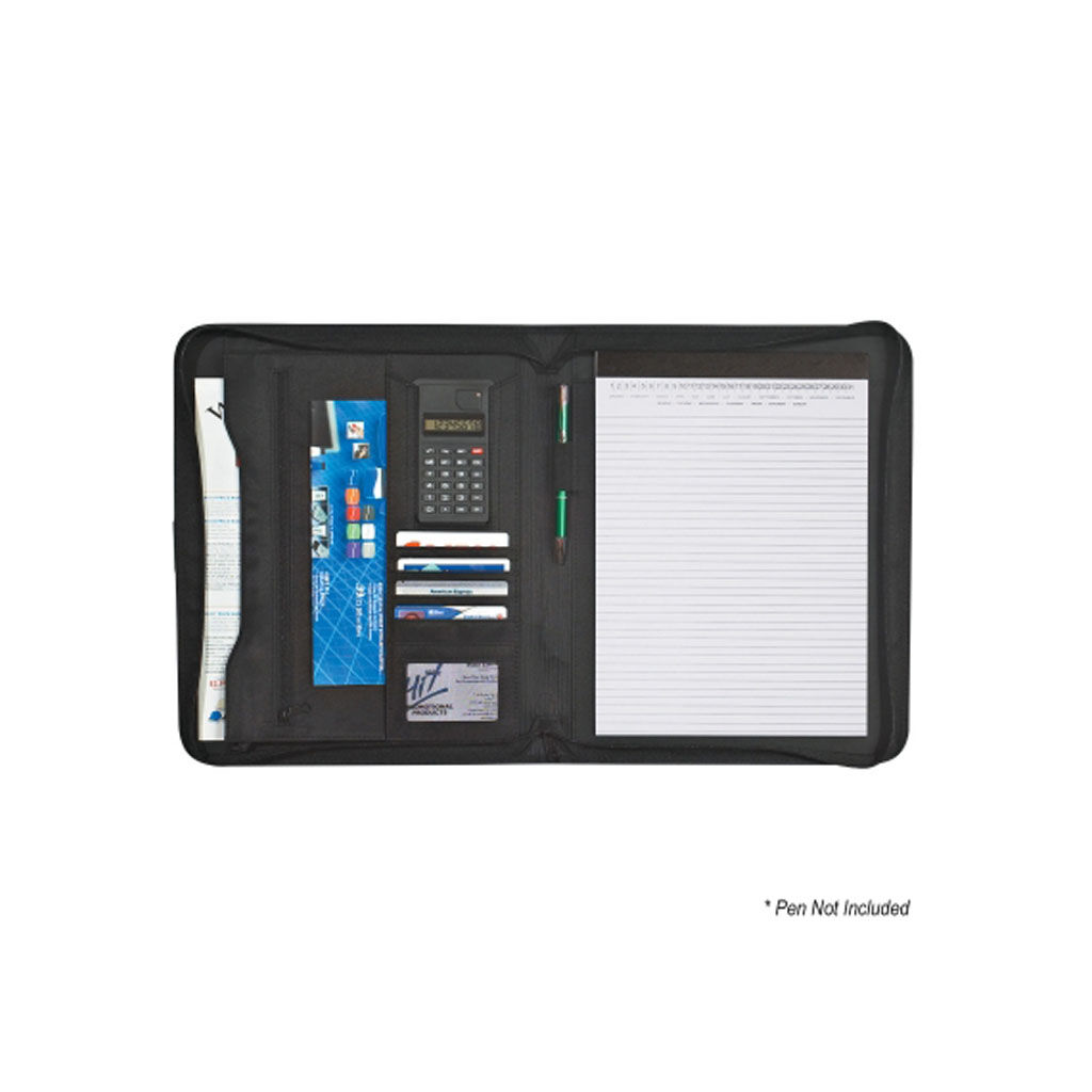 Custom Branded Pebble Grain Zippered Portfolio