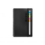 Custom Branded Semester Spiral Notebook with Sticky Flags - Black