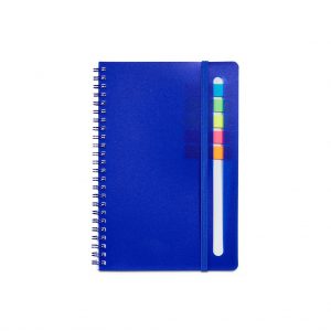 Branded Semester Spiral Notebook with Sticky Flags Blue