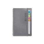Custom Branded Semester Spiral Notebook with Sticky Flags - Gray
