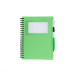 Branded Spiral Notebook with ID Window Lime Green