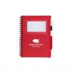Custom Branded Spiral Notebook with ID Window - White