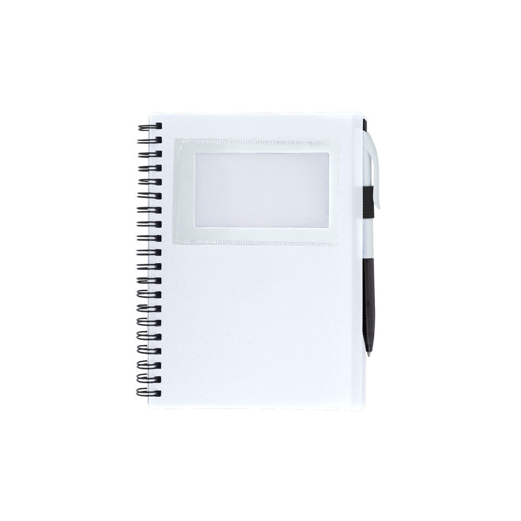Custom Branded Spiral Notebook with ID Window