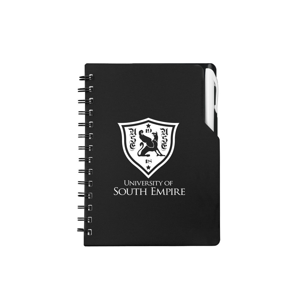 Branded Spiral Notebook with Pen Black