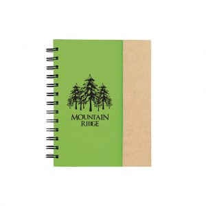 Branded Spiral Notebook with Sticky Notes and Flags Red