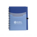 Custom Branded Tri Pocket Notebook - Blue