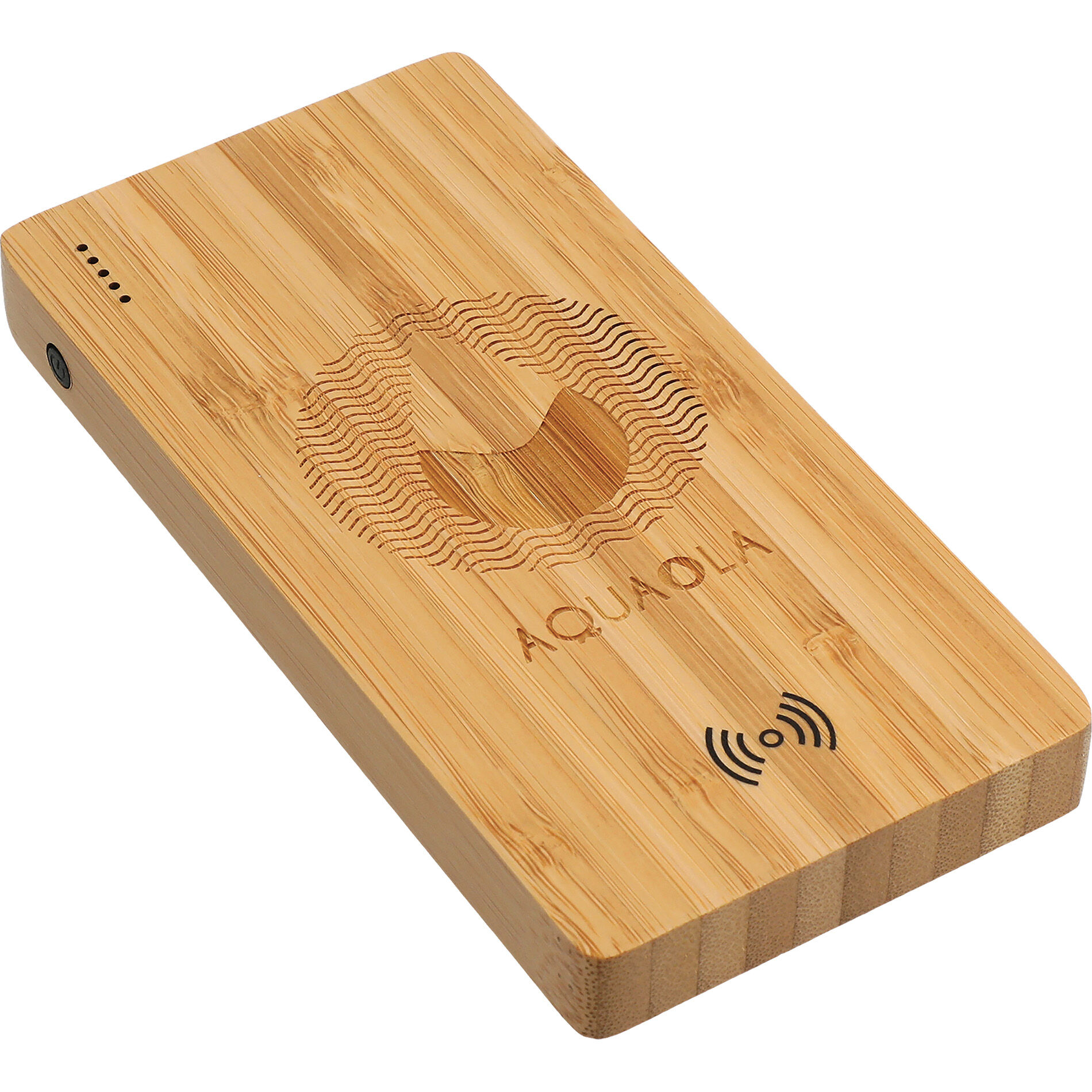 Custom Branded Plank 5000 mAh Bamboo Wireless Power Bank - Wood