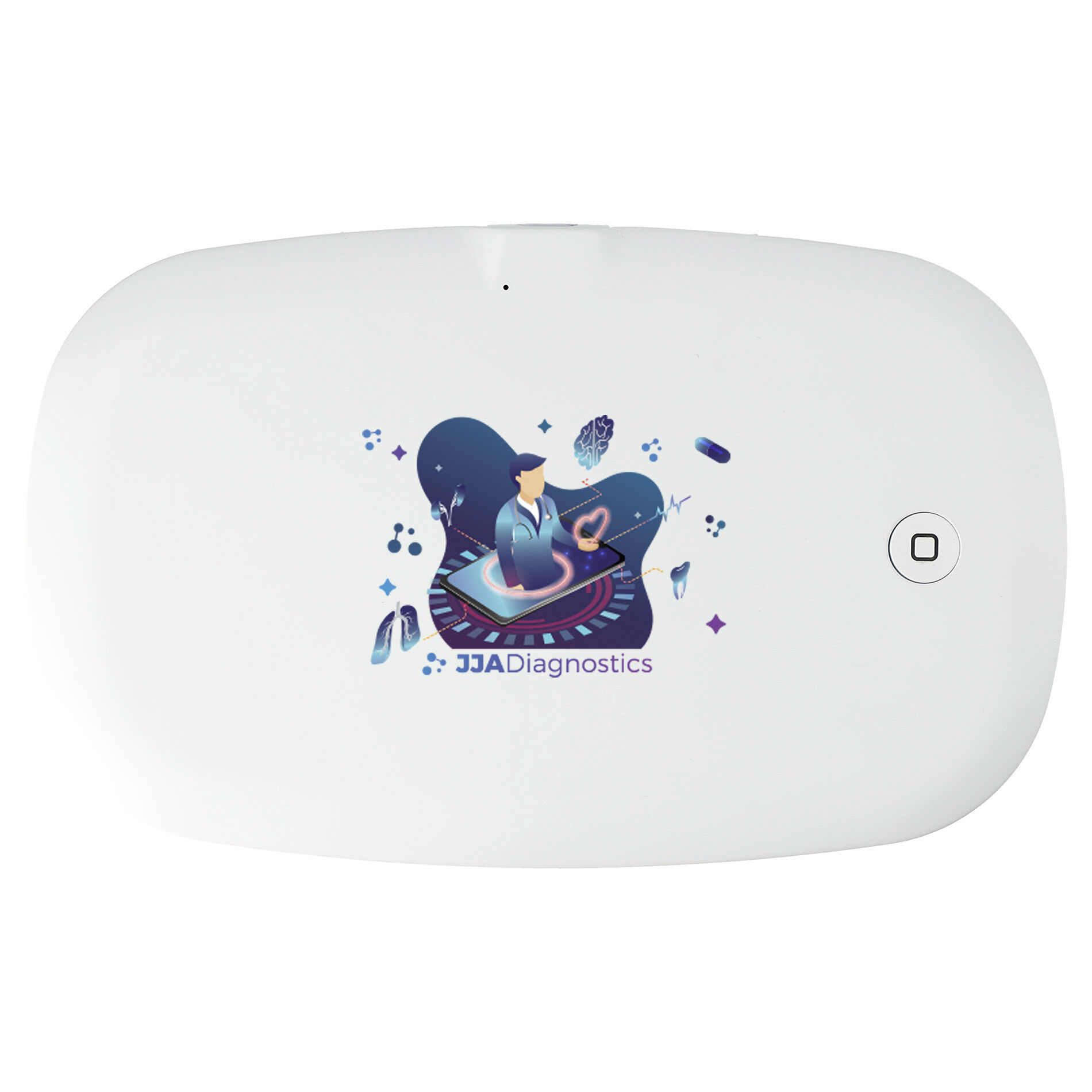 Custom Branded UV Phone Sanitizer with Wireless Charging Pad - White