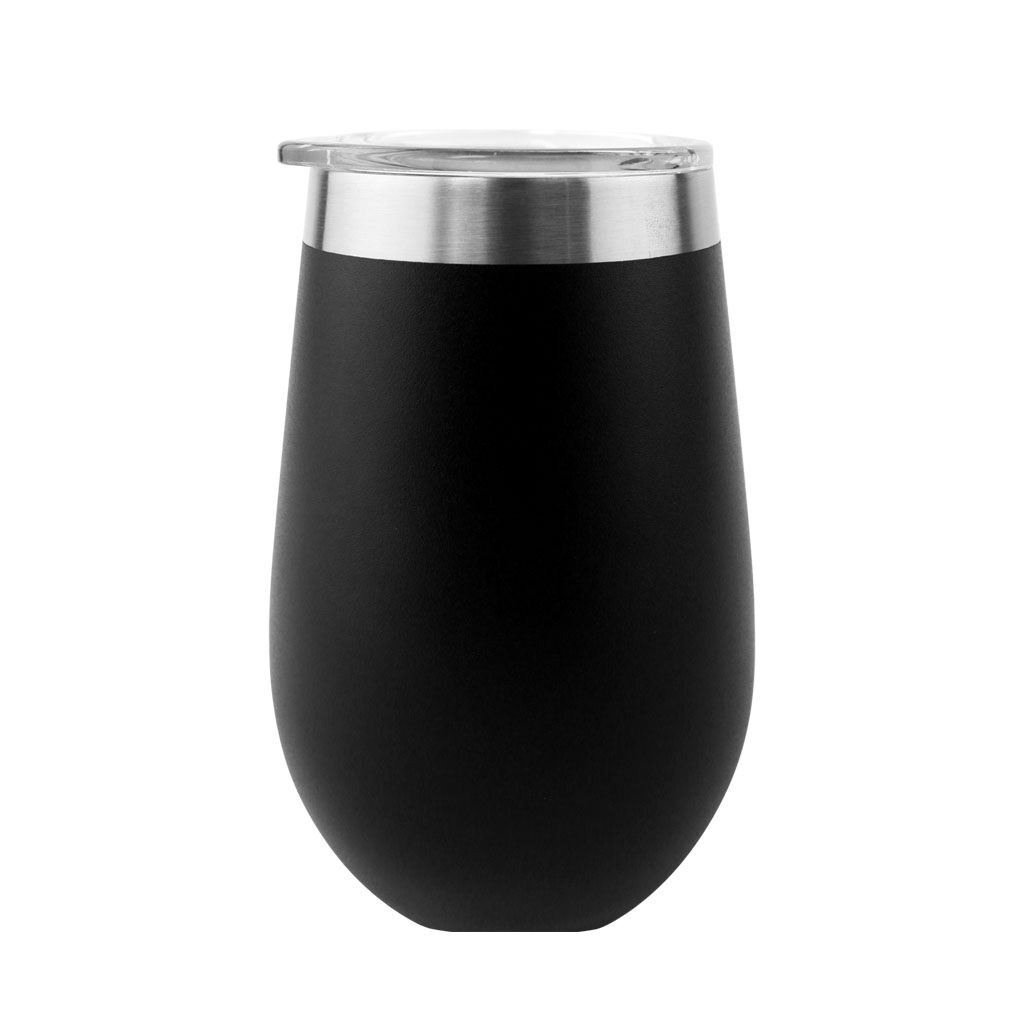 Branded 12 oz Tempercraft Wine Tumbler Black