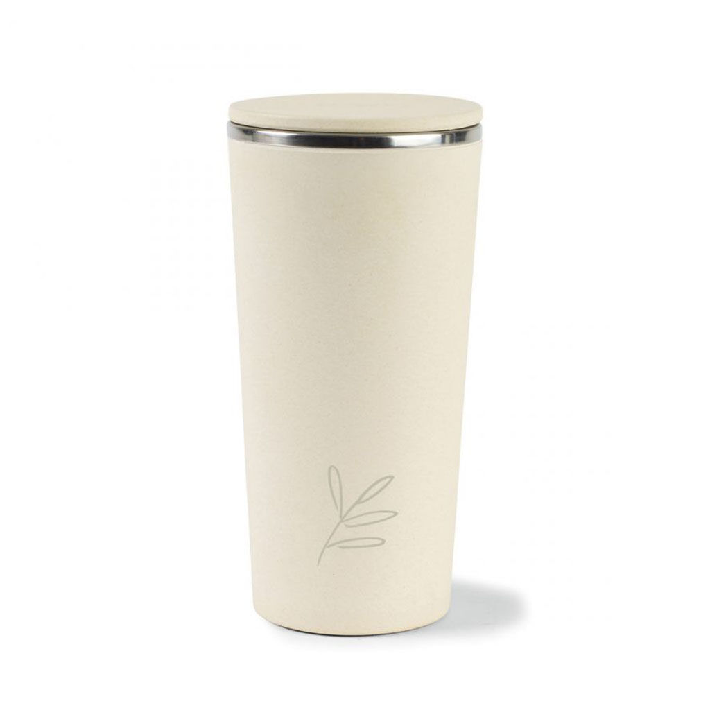 Branded 13.5 oz Gaia Bamboo Fiber with Stainless Steel Tumbler Natural