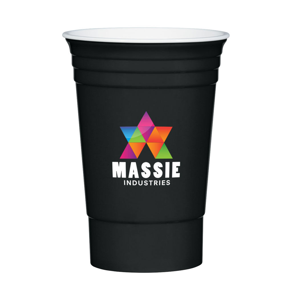 Branded 16 oz Party Cup Black