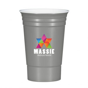 Branded 16 oz Party Cup Metallic Gray