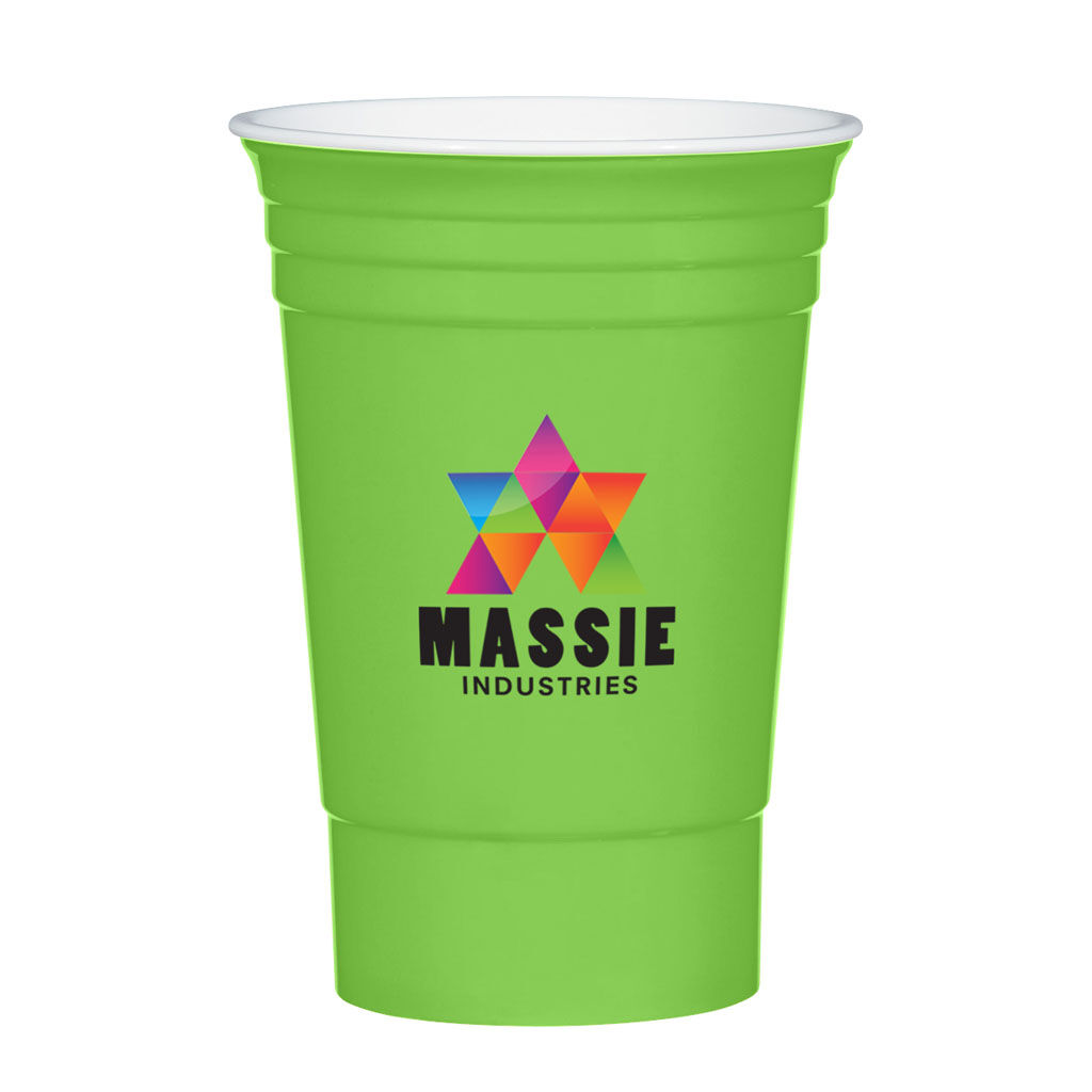 Custom Branded 16 oz Party Cup - Neon Green