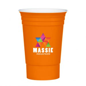 Branded 16 oz Party Cup Neon Orange