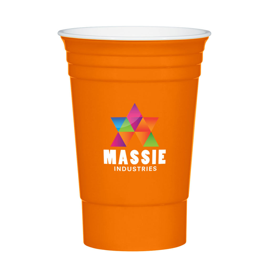 Custom Branded 16 oz Party Cup - Neon Orange