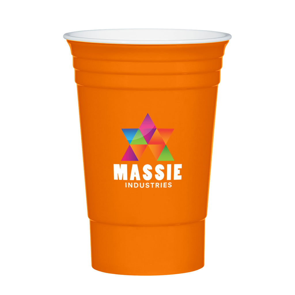 Branded 16 oz Party Cup Neon Orange