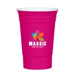 Custom Branded 16 oz Party Cup - Neon Pink