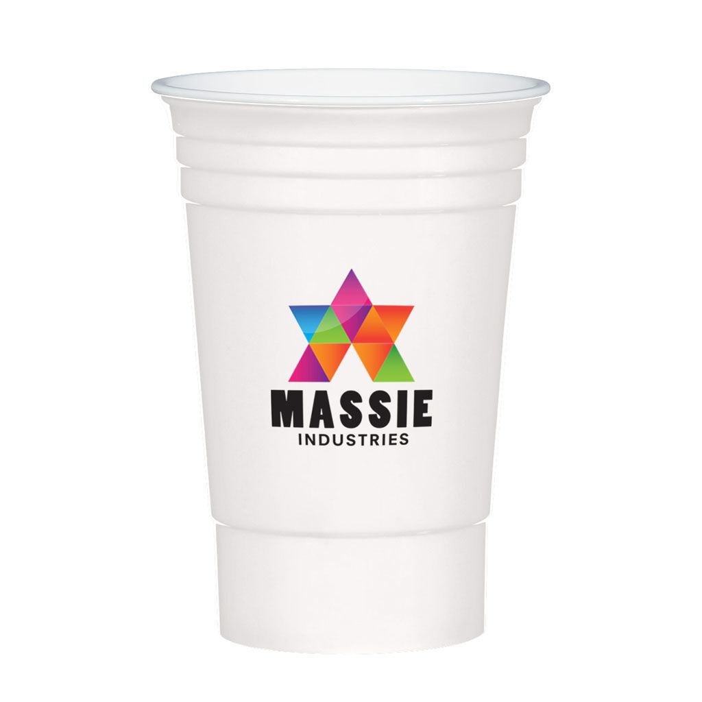 Branded 16 oz Party Cup White