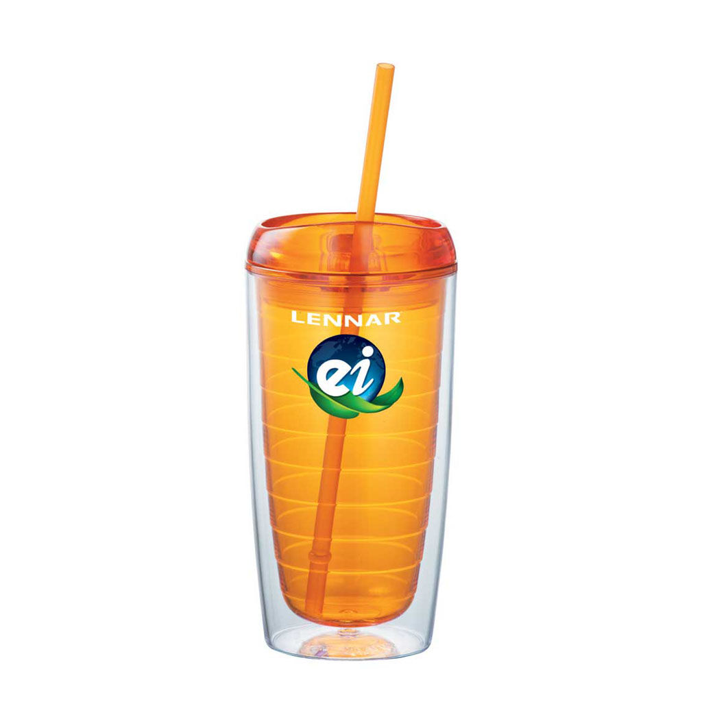 Custom Branded 16 oz Vortex Tumbler - Orange