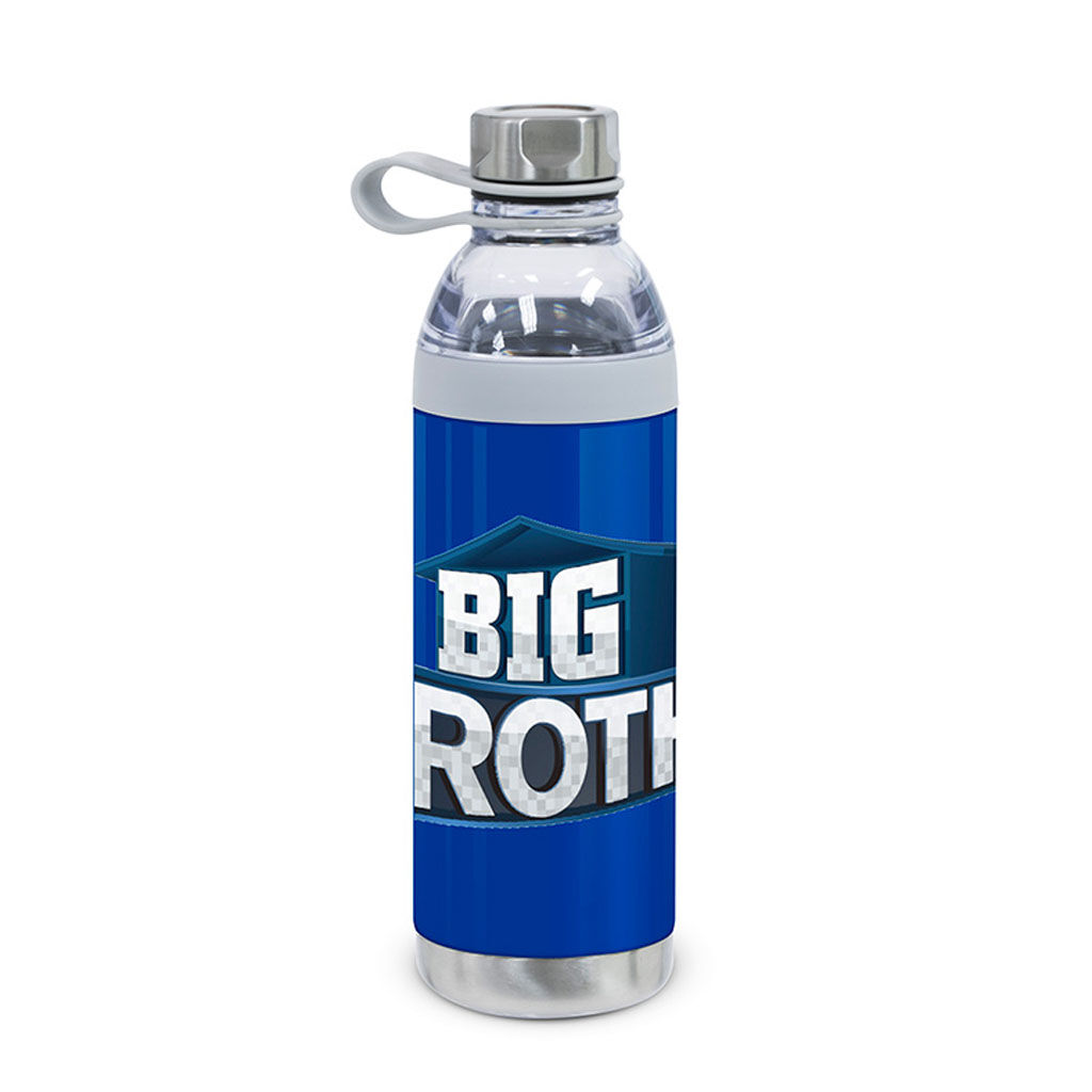 Branded 20 oz Dual Opening Stainless Steel Water Bottle Blue