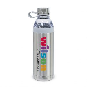 Branded 20 oz Dual Opening Stainless Steel Water Bottle Turquoise