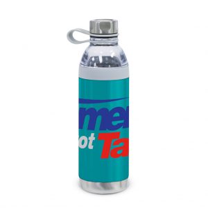 Branded 20 oz Dual Opening Stainless Steel Water Bottle White