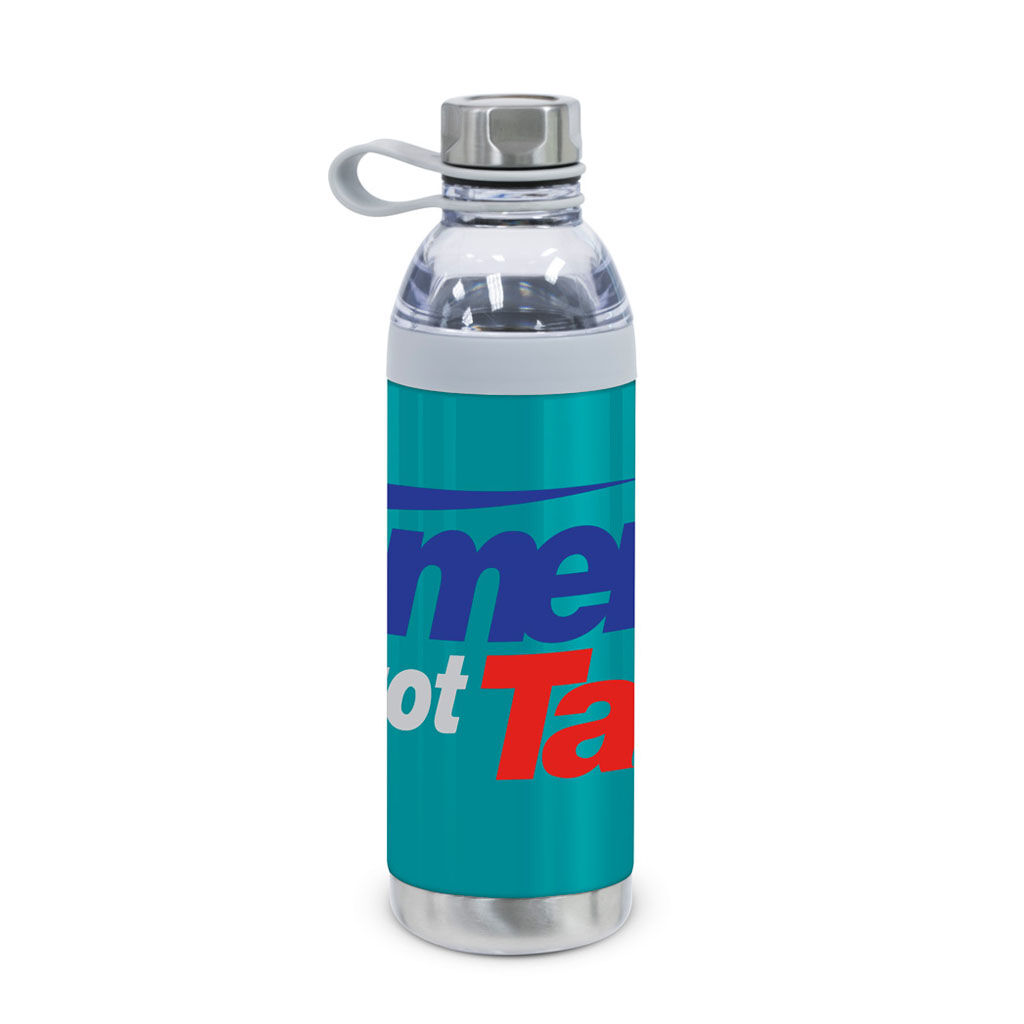 Custom Branded 20 oz Dual Opening Stainless Steel Water Bottle - White