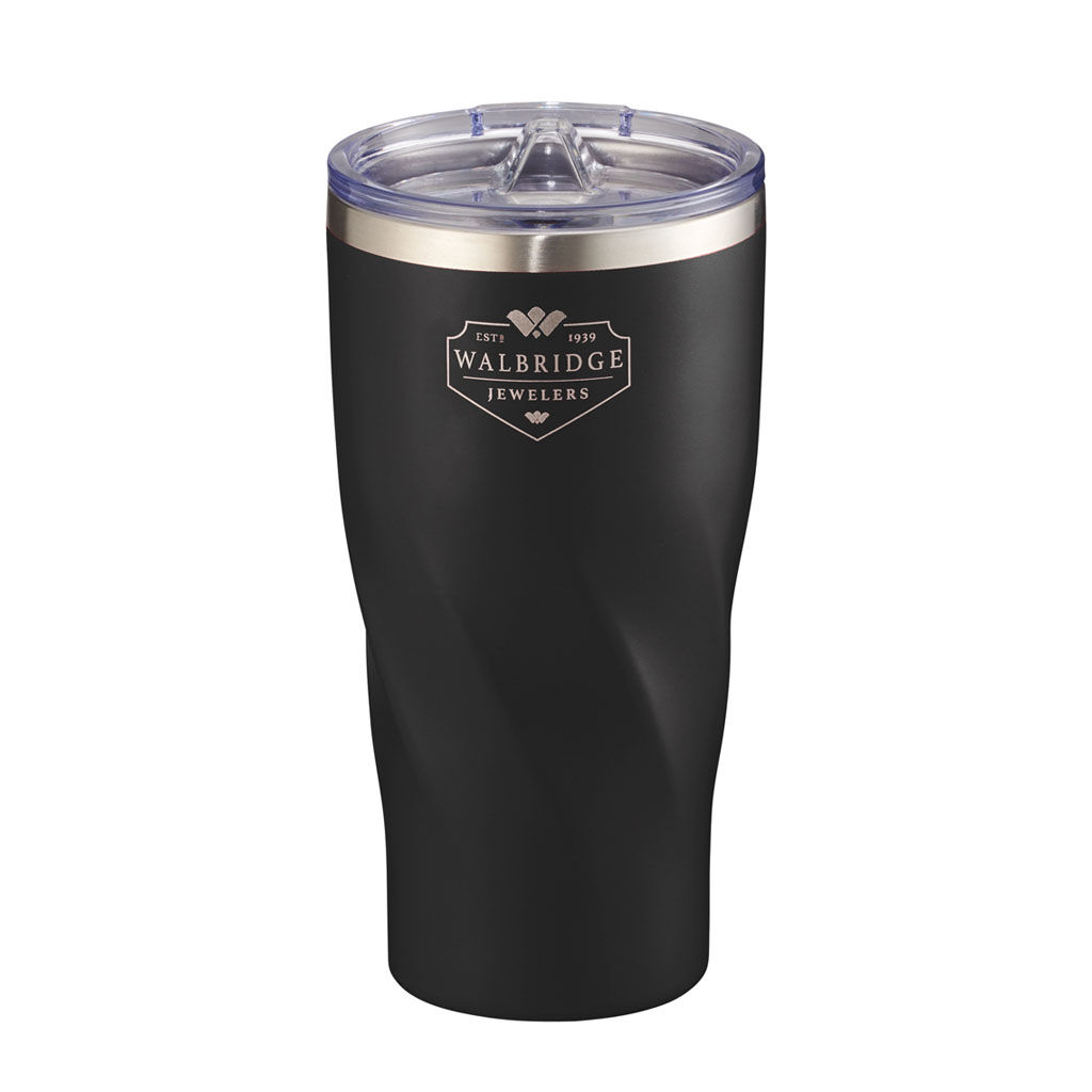 Branded 20 oz Hugo Copper Vac Tumbler with Powder Coating Black