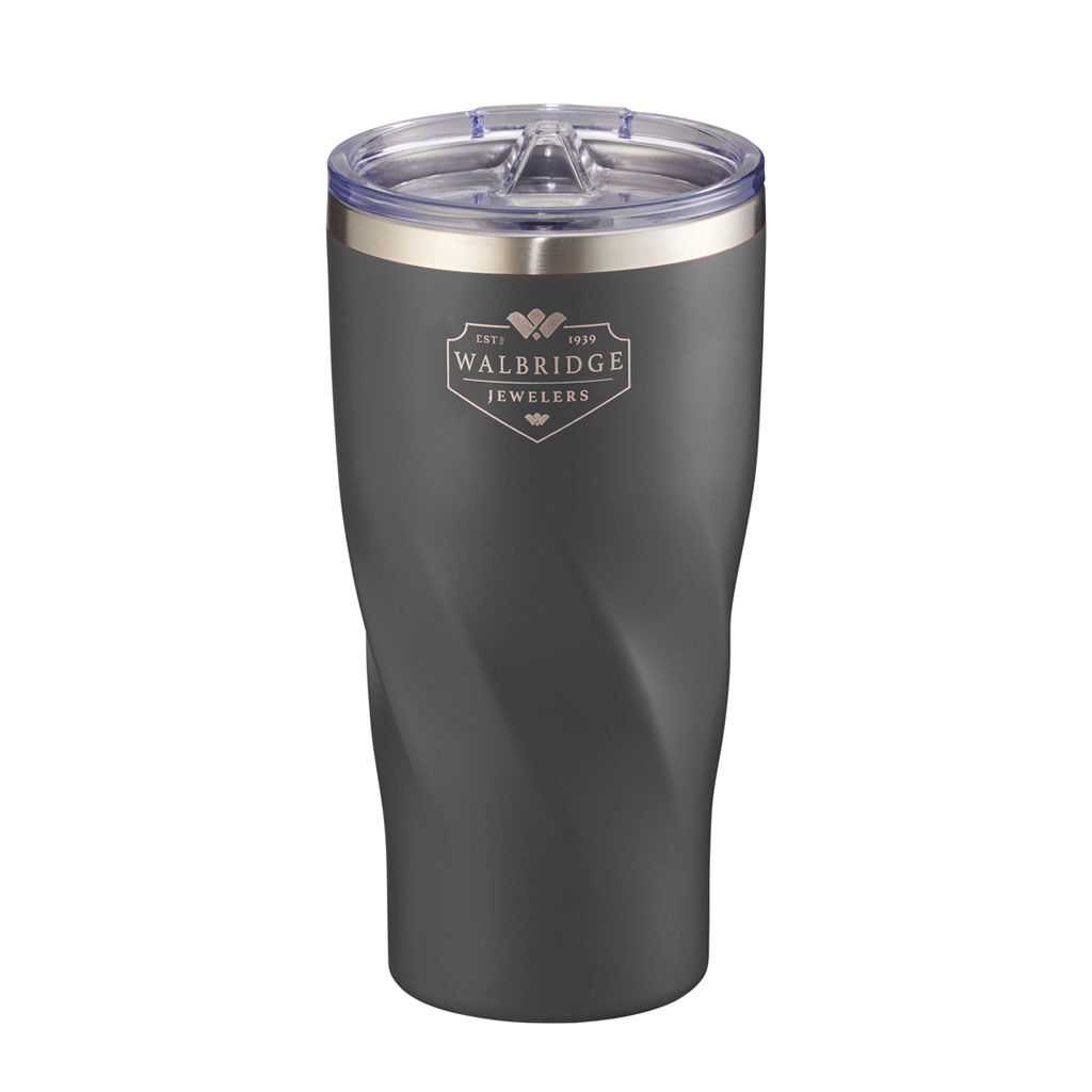 Custom Branded 20 oz Hugo Copper Vac Tumbler with Powder Coating - Gray