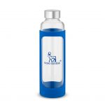 Branded 20 oz Tioga Glass Water Bottle Blue