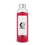 Custom Branded 20 oz Tioga Glass Water Bottle - Red