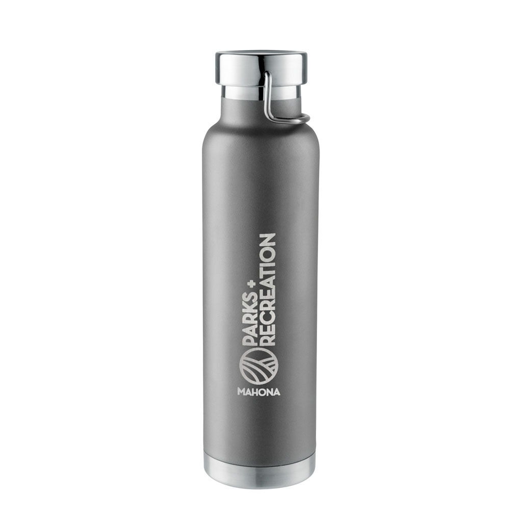 Branded 22 oz Thor Copper Vacuum Insulated Bottle Grey