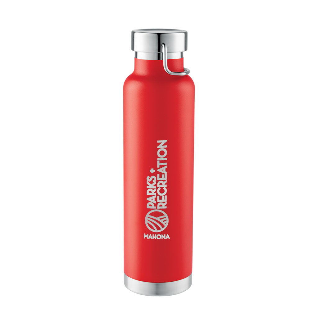 Branded 22 oz Thor Copper Vacuum Insulated Bottle Red